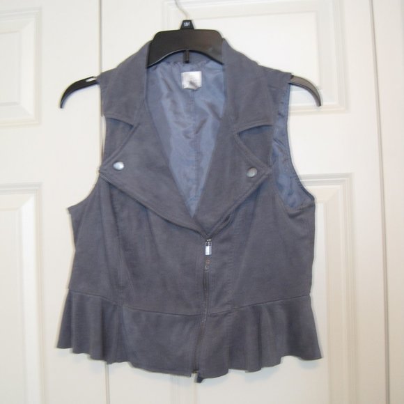 LC Lauren Conrad Faux-Suede Peplum Vest sz 4 - Picture 3 of 9